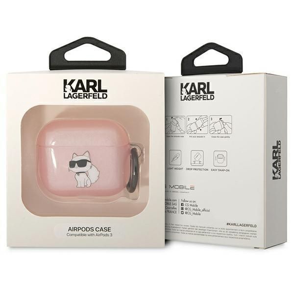 Etui Karl Lagerfeld Choupette na AirPods 3 - Różowe, Kolekcja Moda