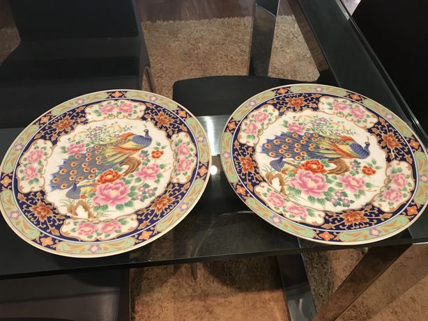 Conjunto de 2 pratos decorativos