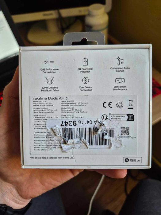 Słuchawki realme buds air 3 ANC granatowe