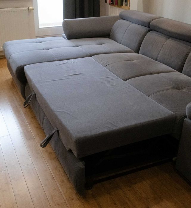 3 letnia kanapa narożna BRW Lizbona I z funkcją spania i skrzynią