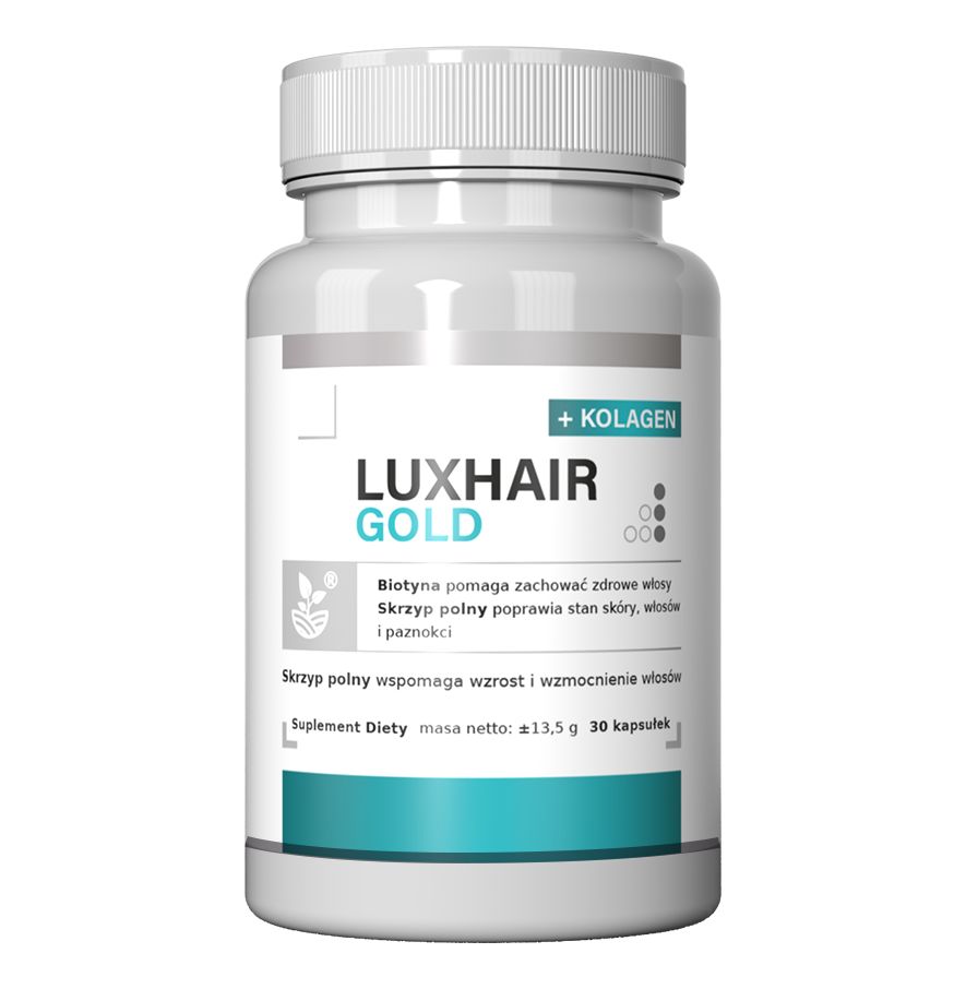 Suplement Diety Luxhair Gold Z Kolagenem, Witaminą C + E I Skrzypem