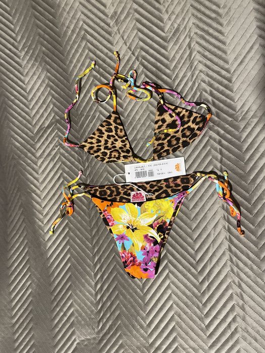 Bikini strój kąpielowy SUNDEK nowy XXS panterka kwiaty hawaii