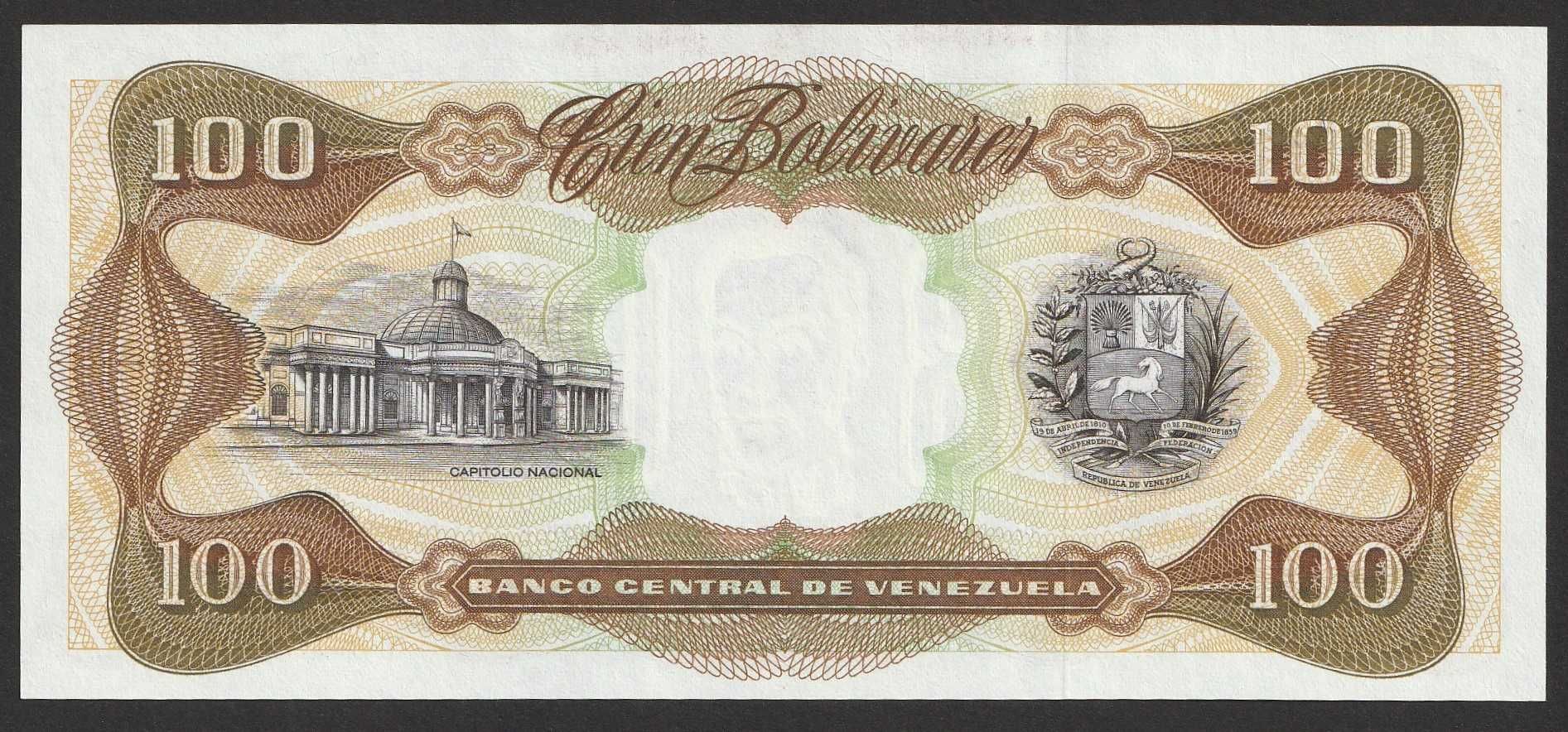 Wenezuela 100 bolivares 1998 - Simon Bolivar - stan bankowy UNC