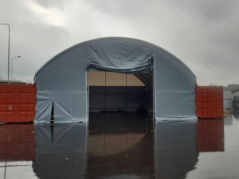 Namiot ZADASZENIE do kontenerów WEJŚCIE+WJAZD 8x6m