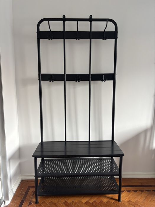 Cabide + banco arrumaçao sapatos