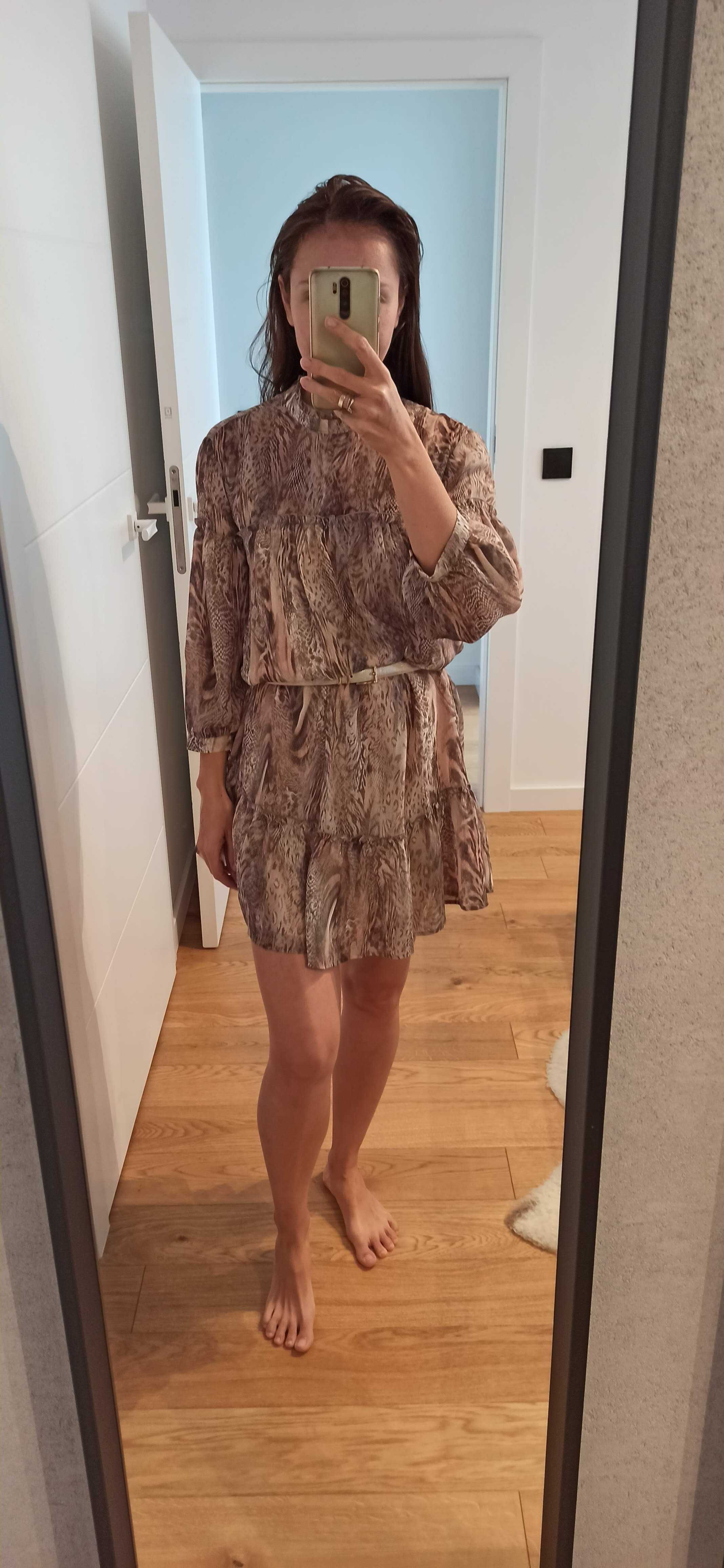 Sukienka Boho oversize Reserved zwierzęcy print