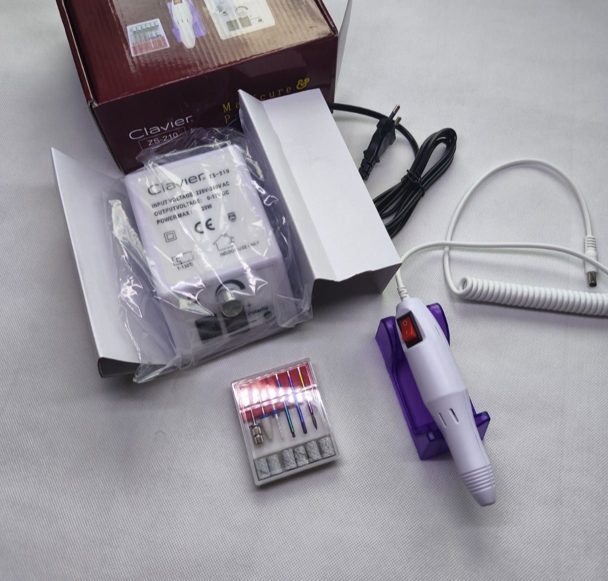 Nowa Frezarka do Paznokci Hybryda Manicure + Zestaw Frezów