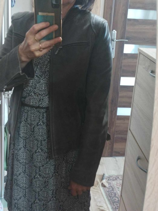 Kurtka skórzana brązowa S/małe M