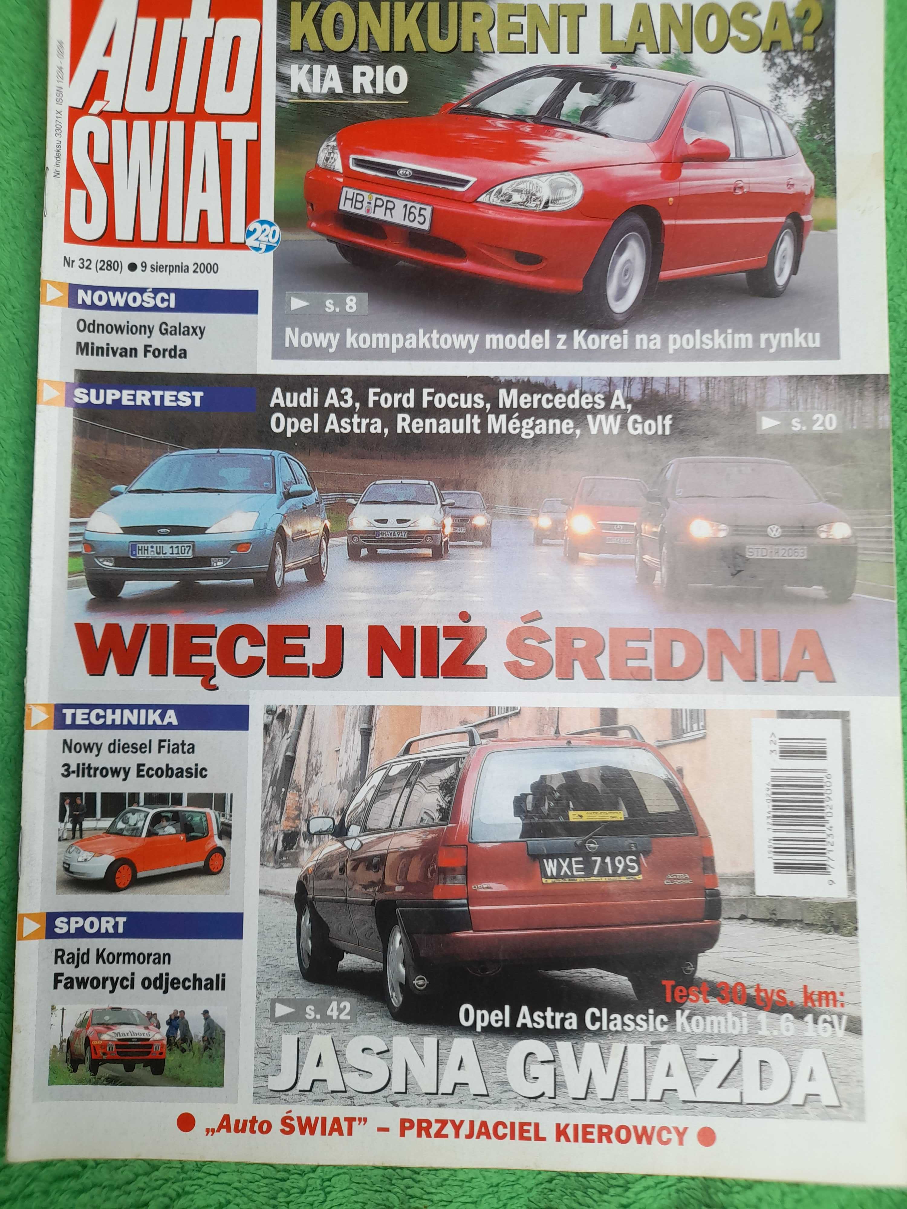 AŚ Astra Astra Classic Focus Celica Golf Megane Audi Galaxy rok 2000