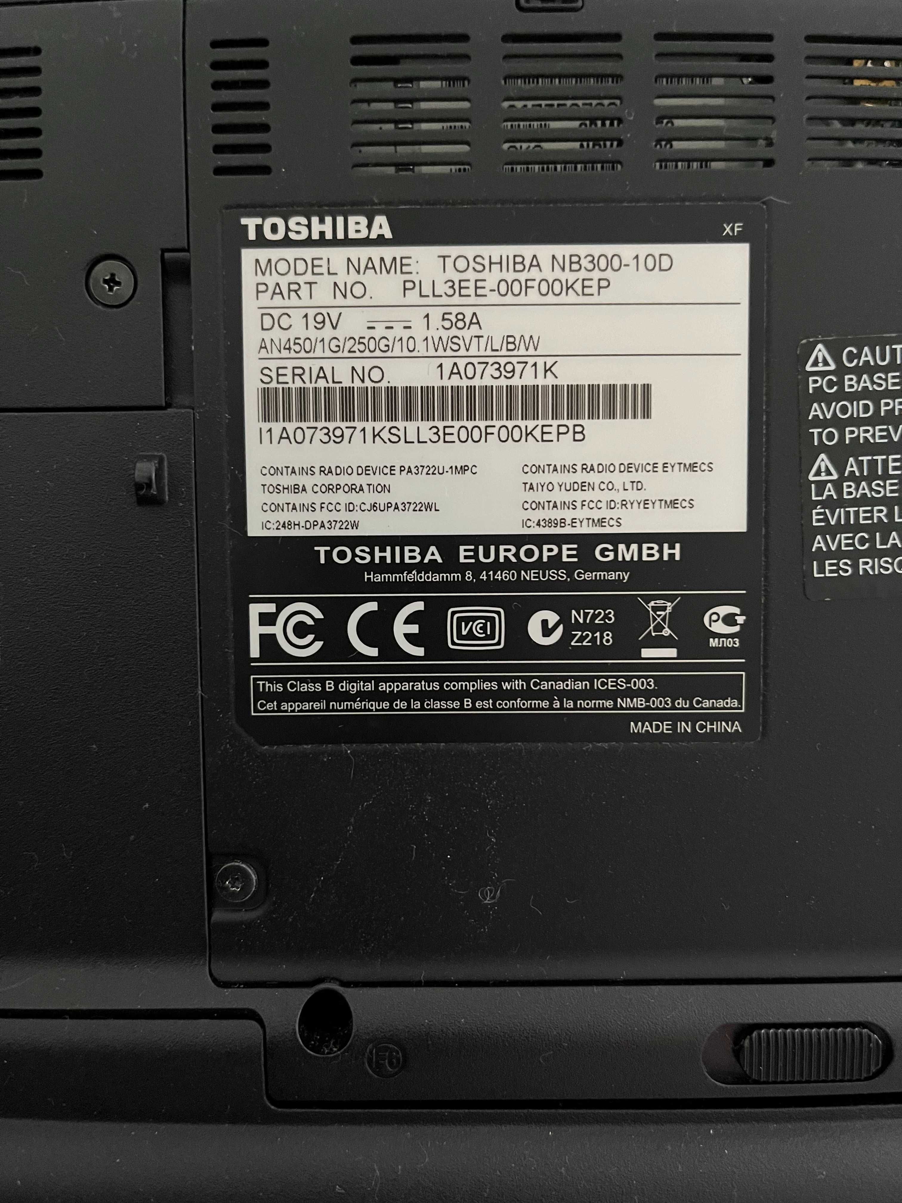 Portátil Toshiba Mini