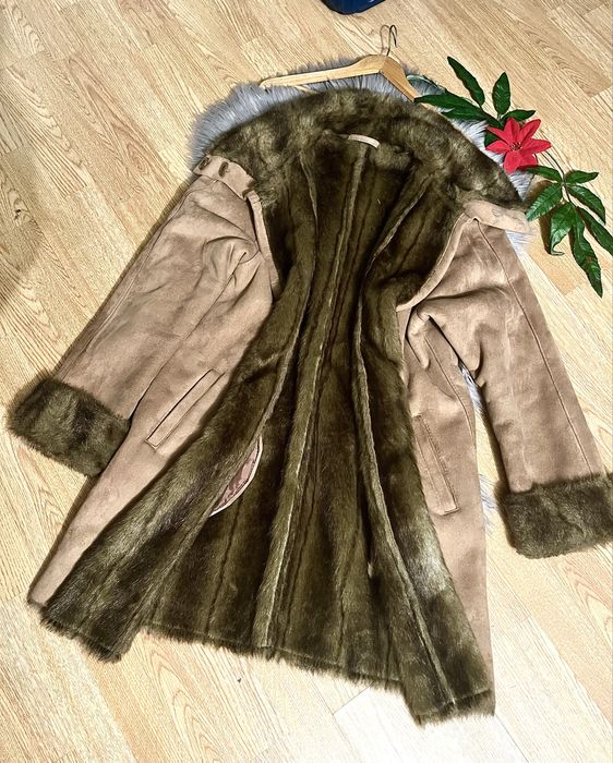 Kożuch naturalny futerko naturalne norki 4XL/5XL brąz luksusowe