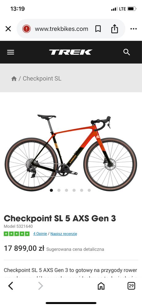 Gravel Kocur Trek Checkpoint SL rozm ML jak nowy mocny upgrade RSL