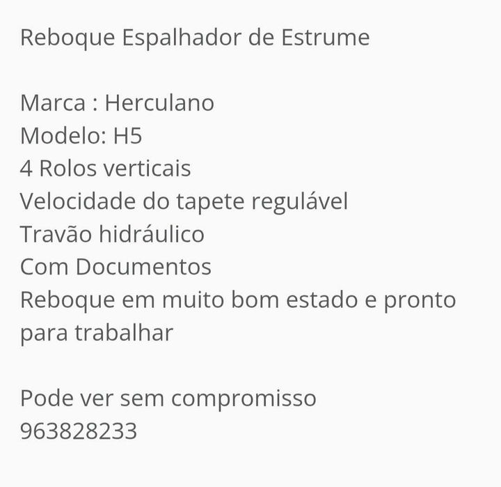 Reboque Espalhador de Estrume