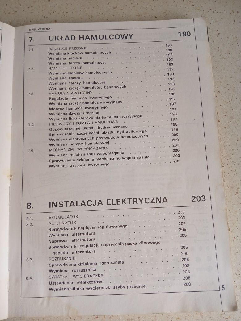 Książka opel Vectra obsługa i naprawa