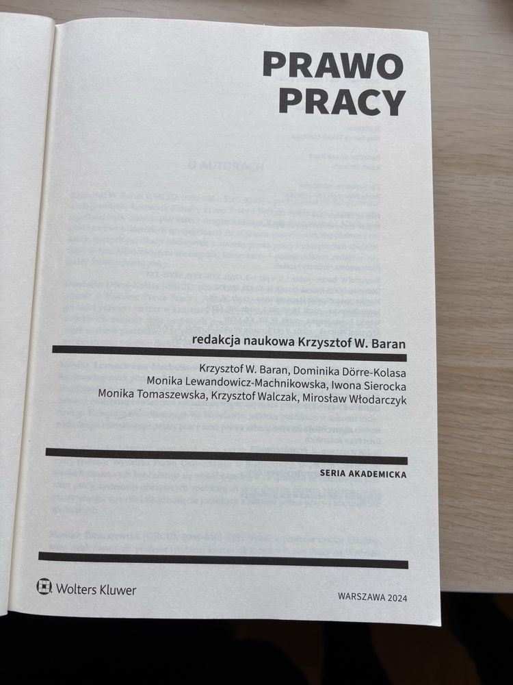 Prawo pracy, redakcja naukowa Krzysztof W. Baran
