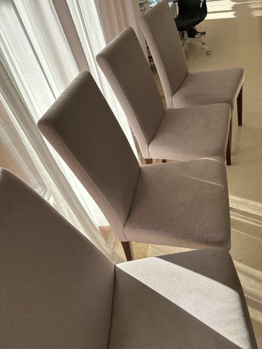 Cadeiras de mesa em tecido beje 8&80