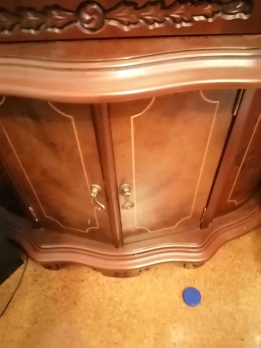 Antigo Relogio De Sala Em Cerejeira Todo Trabalhado