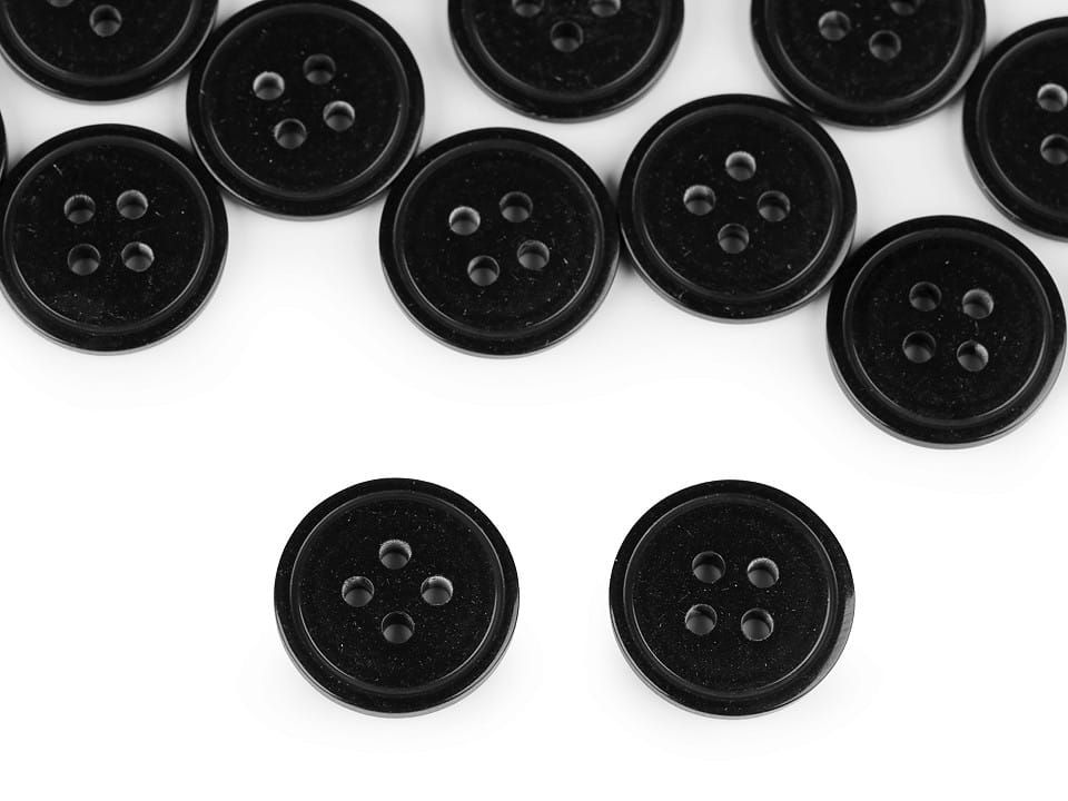 Guziki plastikowe 20 mm ( 20 szt ) Czarne
