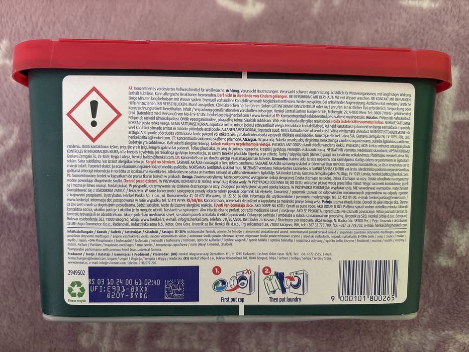 Kapsółki persil universal deep clean 20szt. NOWE