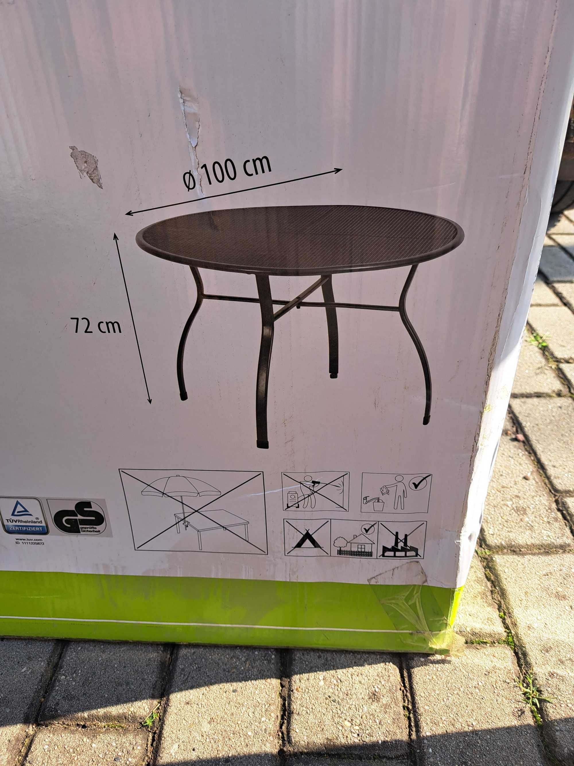 Stół Ogrodowy Tarasowy DUŻY Greemotion METAL 100 cm