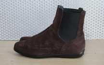 Tod's skórzane sztyblety damskie zamszowe, brązowe rozm. 36