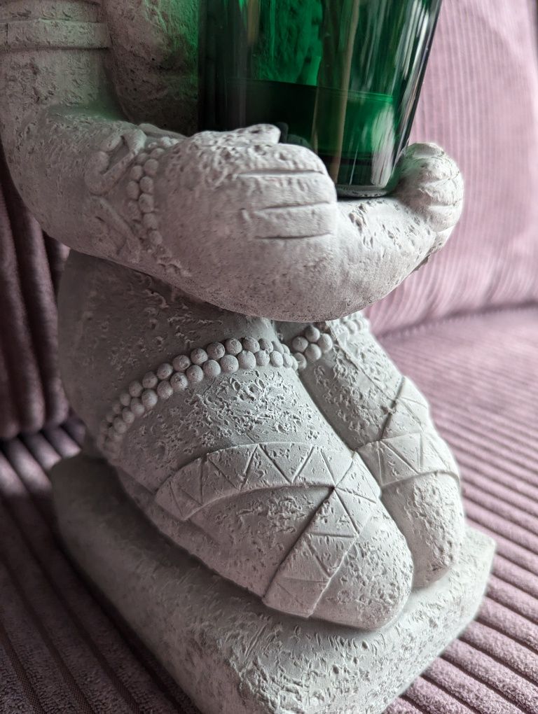 Budda figurka beton świeczka świecznik boho