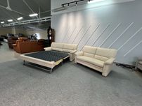 Дивани шкіряні двійка трійка розкладний світлий
