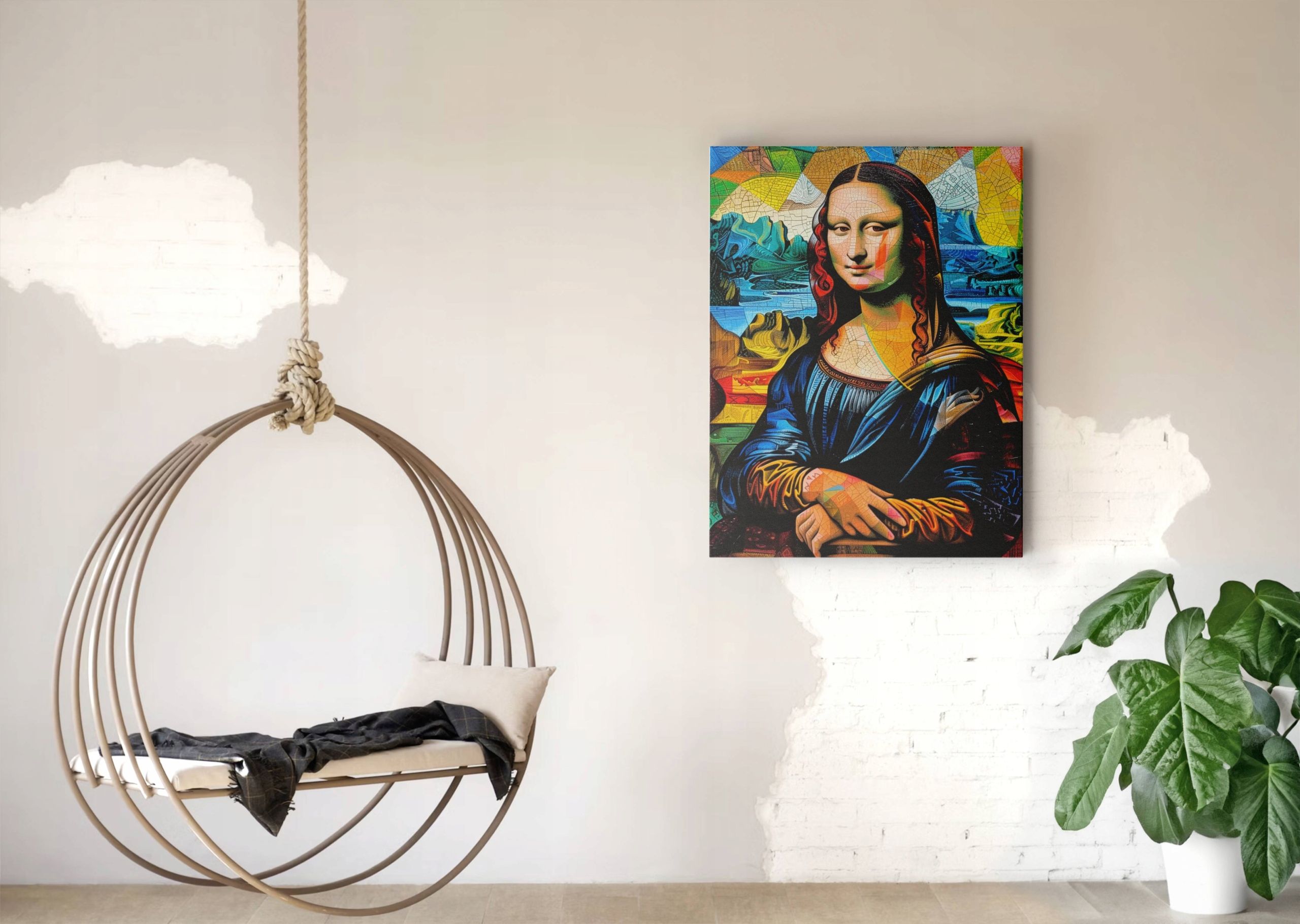 Obraz na płótnie Mona Lisa w Stylu Picassa do domu pokoju salonu 45x60