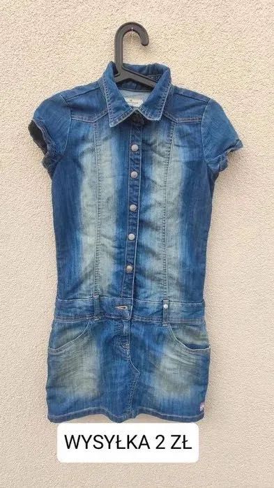 Komplet kombinezon dżinsowy jeansowy shorty krótki tom tailor r 158cm