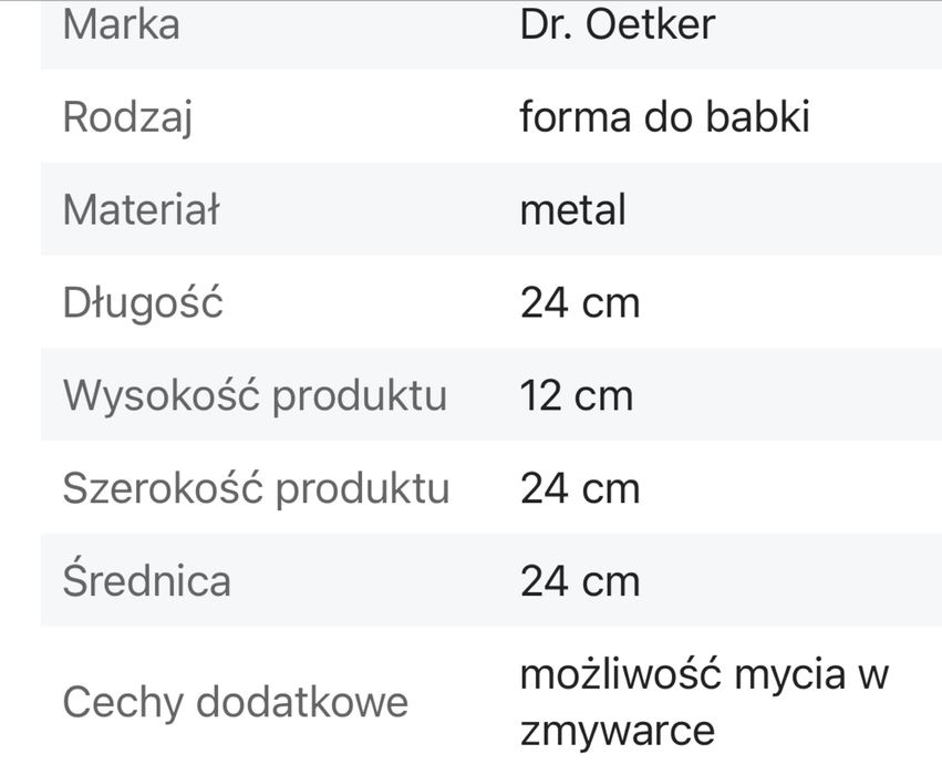 Nowa! • Forma do babki Dr. Oetker 24x24cm średnica 24cm