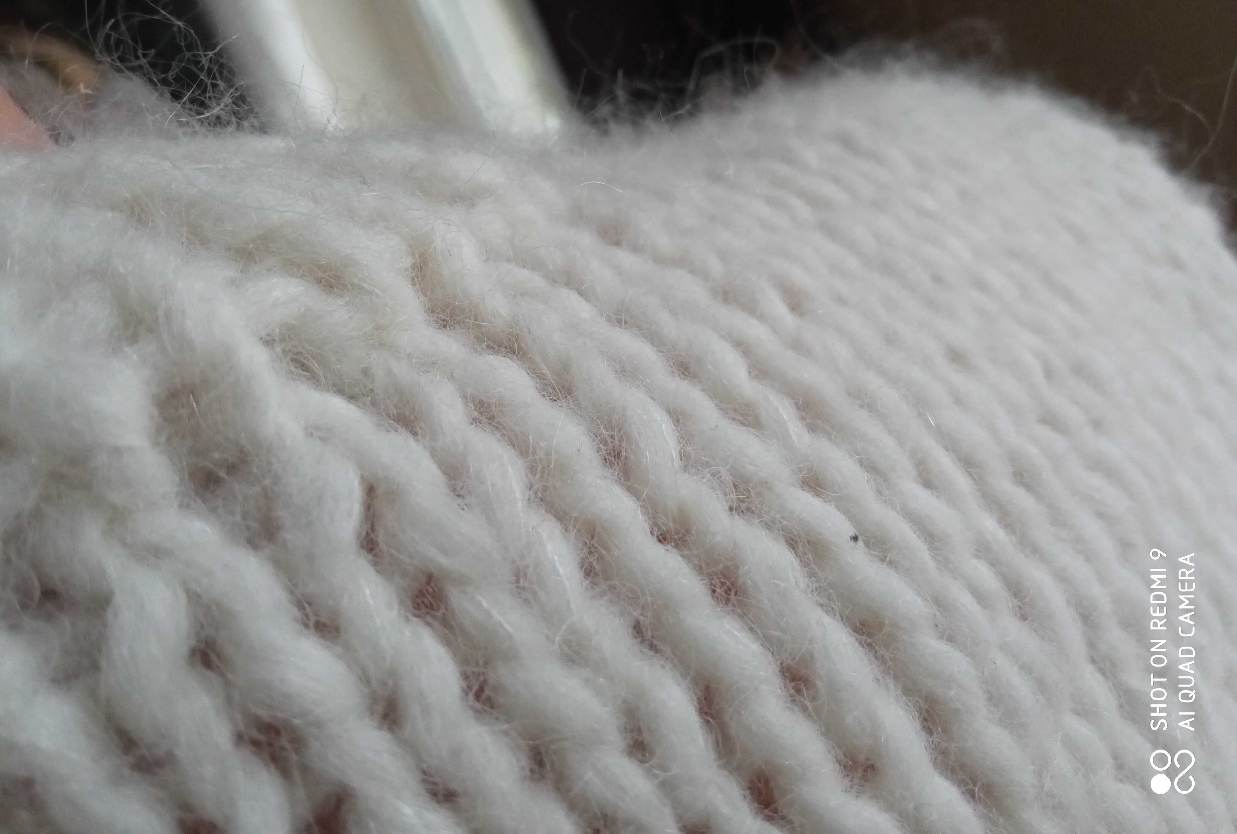 Ręcznie robiony sweter kamizelka 118cm pachy wełna alpaka hand made