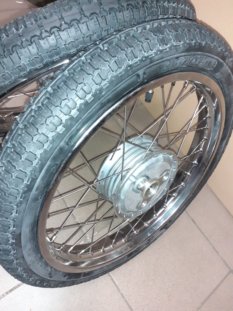 Nowe wycentrowane kola jawa 50 mustang kaczka pancerka r16" pl