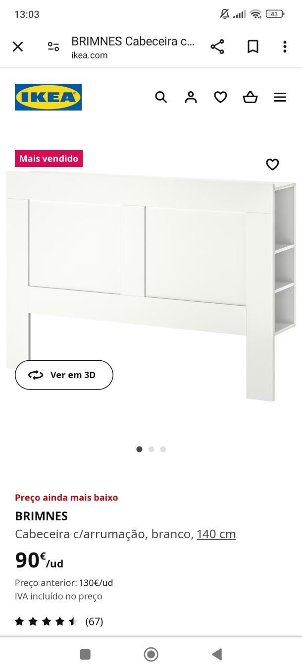 Cabeceira cama BRIMNES IKEA