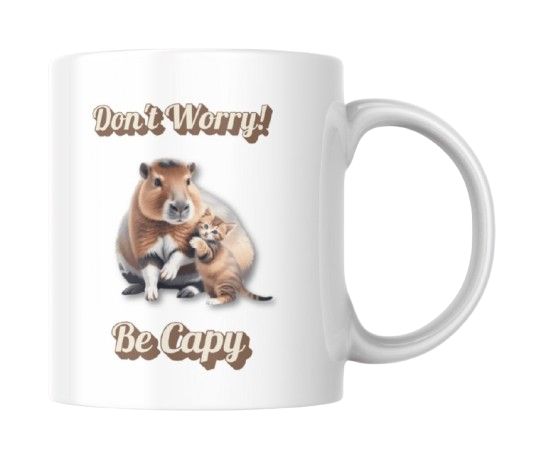 Kubek Ceramiczny Kapibara Don't Worry Be Capy Prezent Upominek