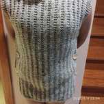 Camisola malha sem mangas feita à mão para Inverno