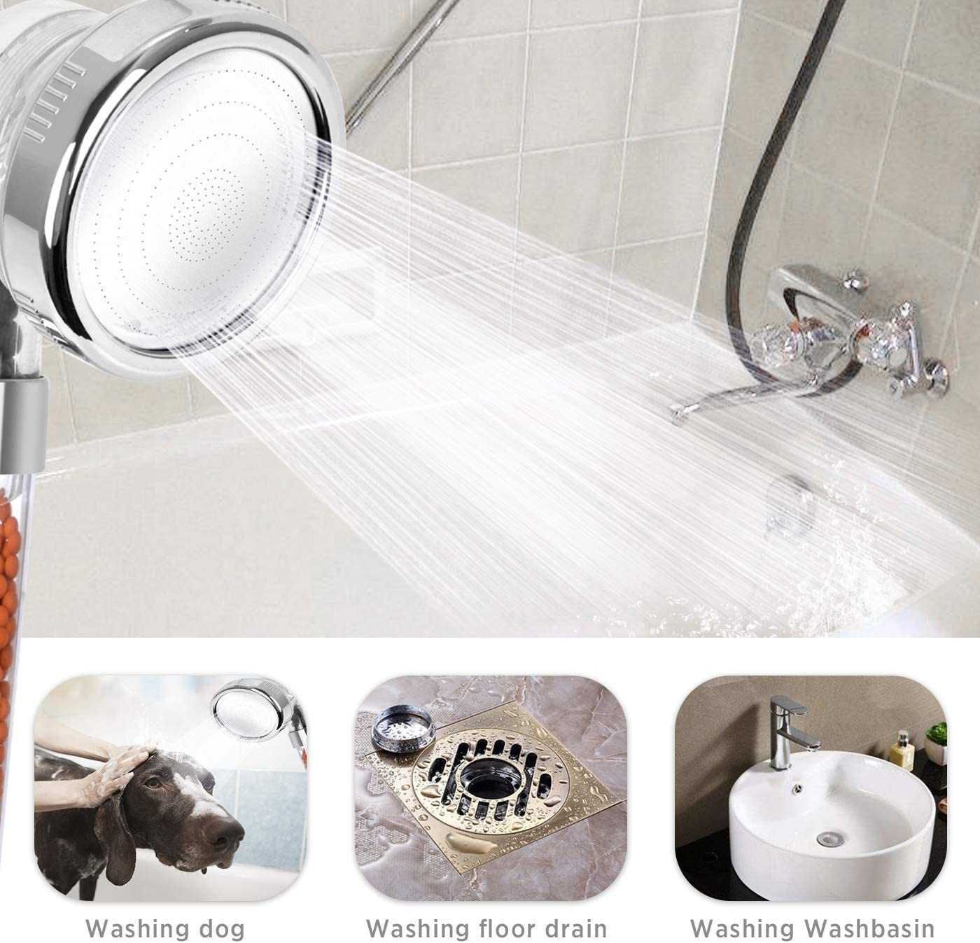 Cabeça de chuveiro com 3 níveis de filtração, Ionic Shower Head, novo