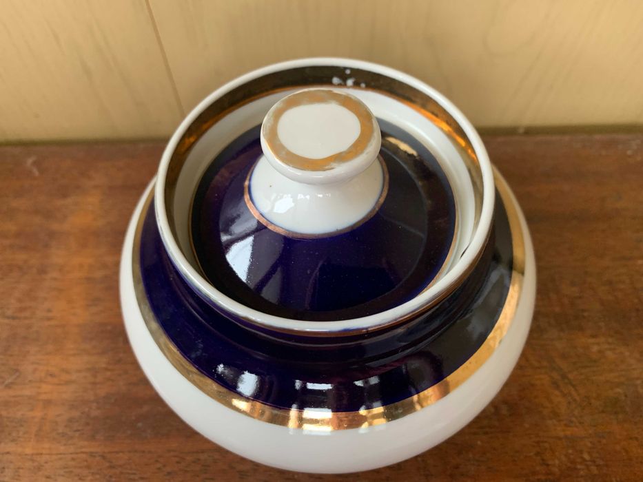 Сахарница Барановский Полонский Довбыш кобальт фарфоровый завод