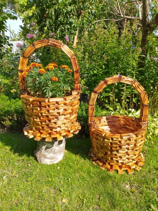 Donica doniczka drewniana kosz