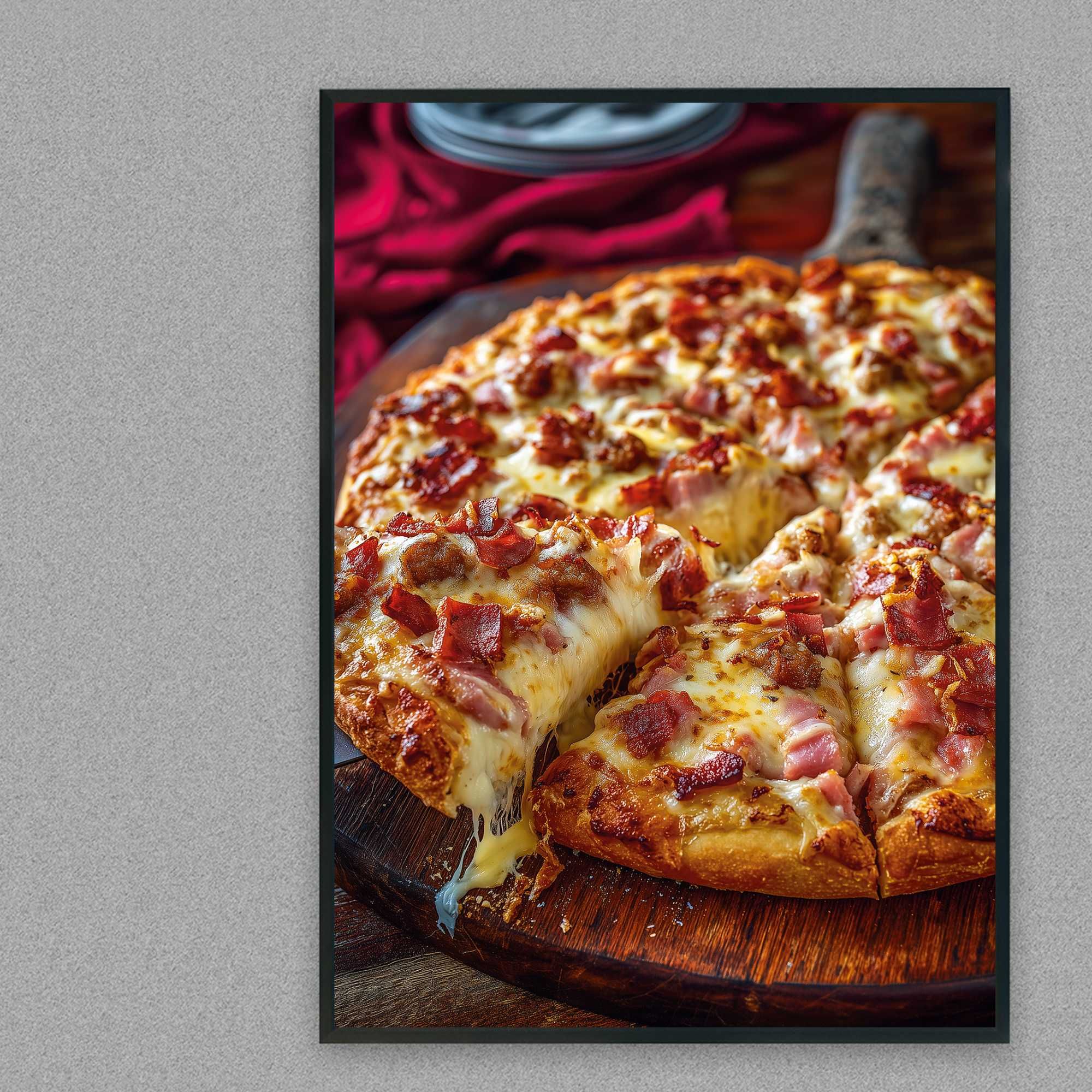 plakat reklamowy pizza do baru i restauracji, plakat reklama pizza