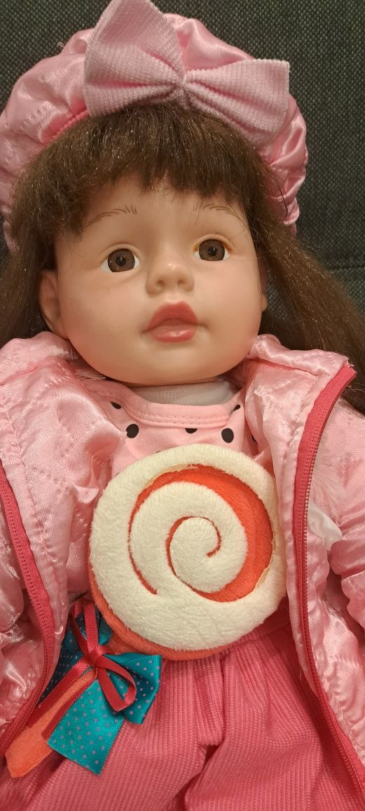 Lalka duża bobas długie włosy 55 cm
