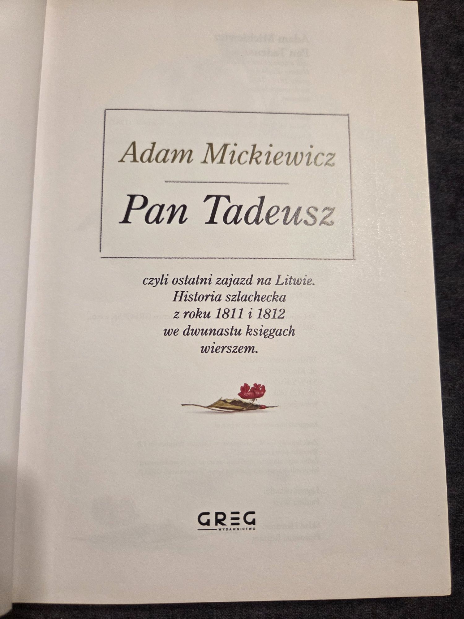 Pan Tadeusz A.Mickiewicz lektura klasa 7-8