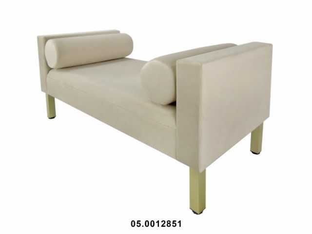 Banco Sofá Retangular Cor Creme Veludo 115X53X52 cm