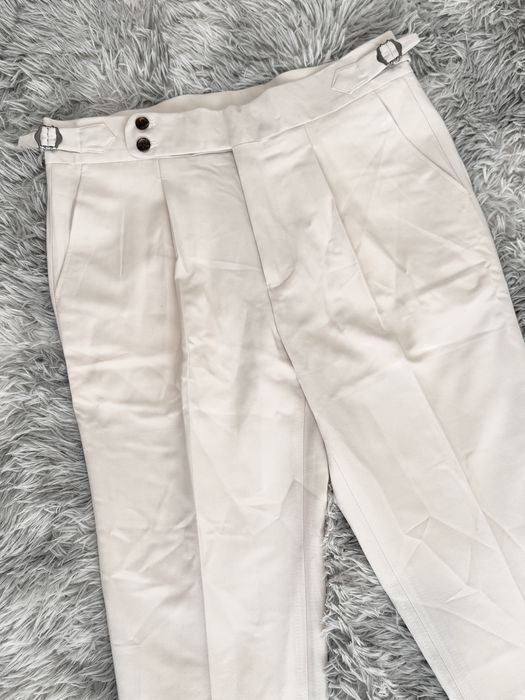 Spodnie męskie typu Italian Style z zaszewkami w kant ~ M