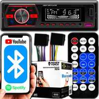 Radio Samochodowe Bluetooth 1-DIN USB AUX SD Mikrofon Pilot Bater RGB