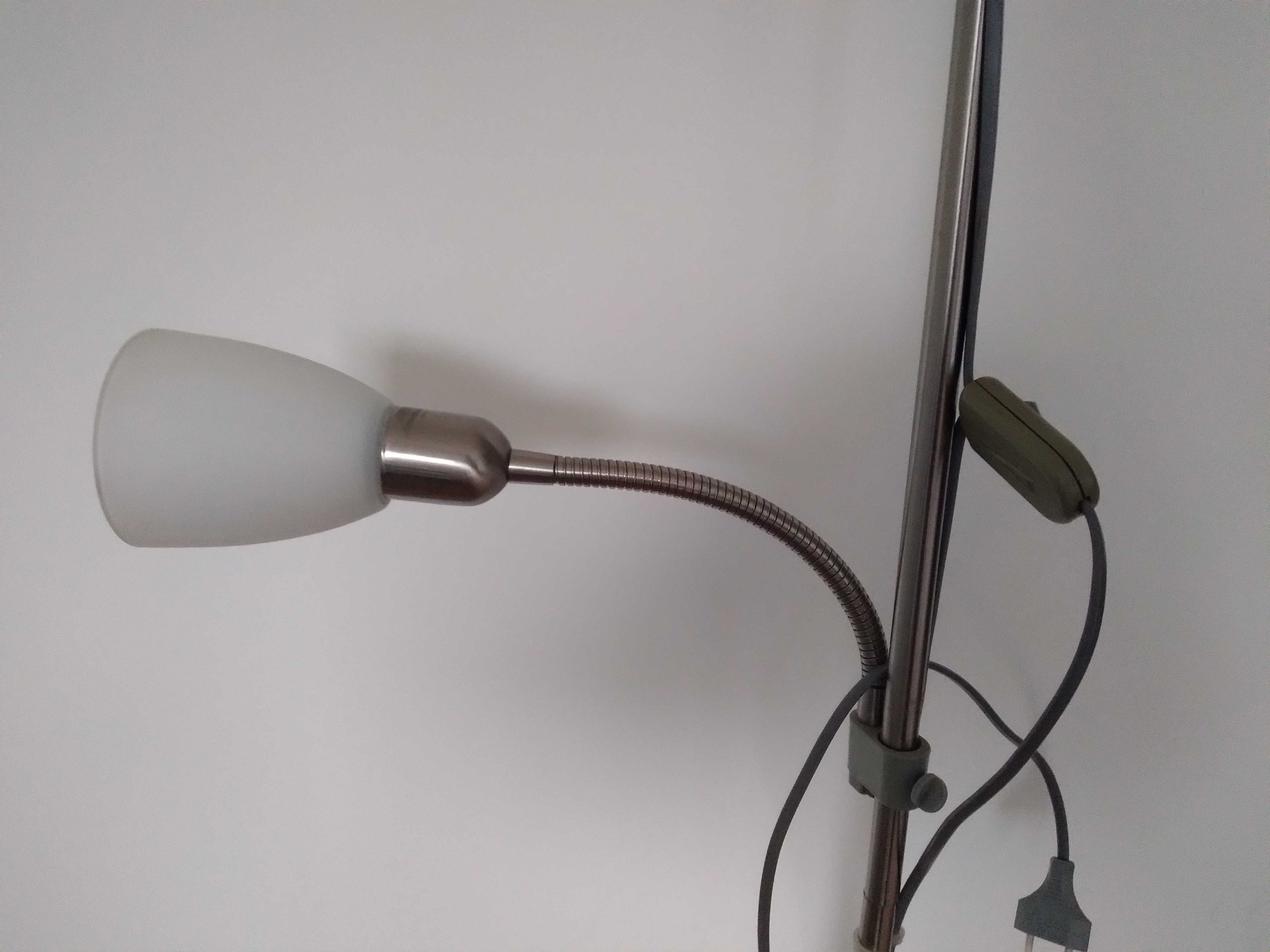 Srebrna lampa stojąca 180 cm
