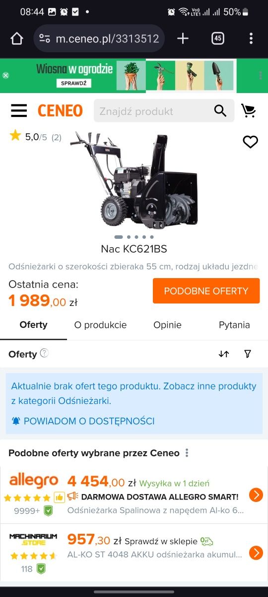 Odśnieżarka spalinowa nac Kc621bs