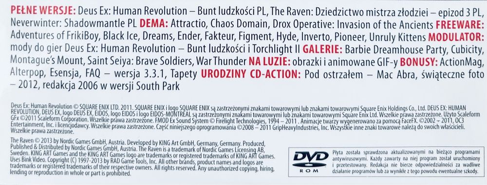 Gry PC CD-Action 2x DVD nr 226: Deus Ex, The Raven