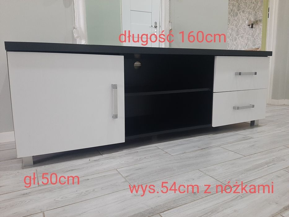 Szafka Rtv 160cm + półka wisząca czarna