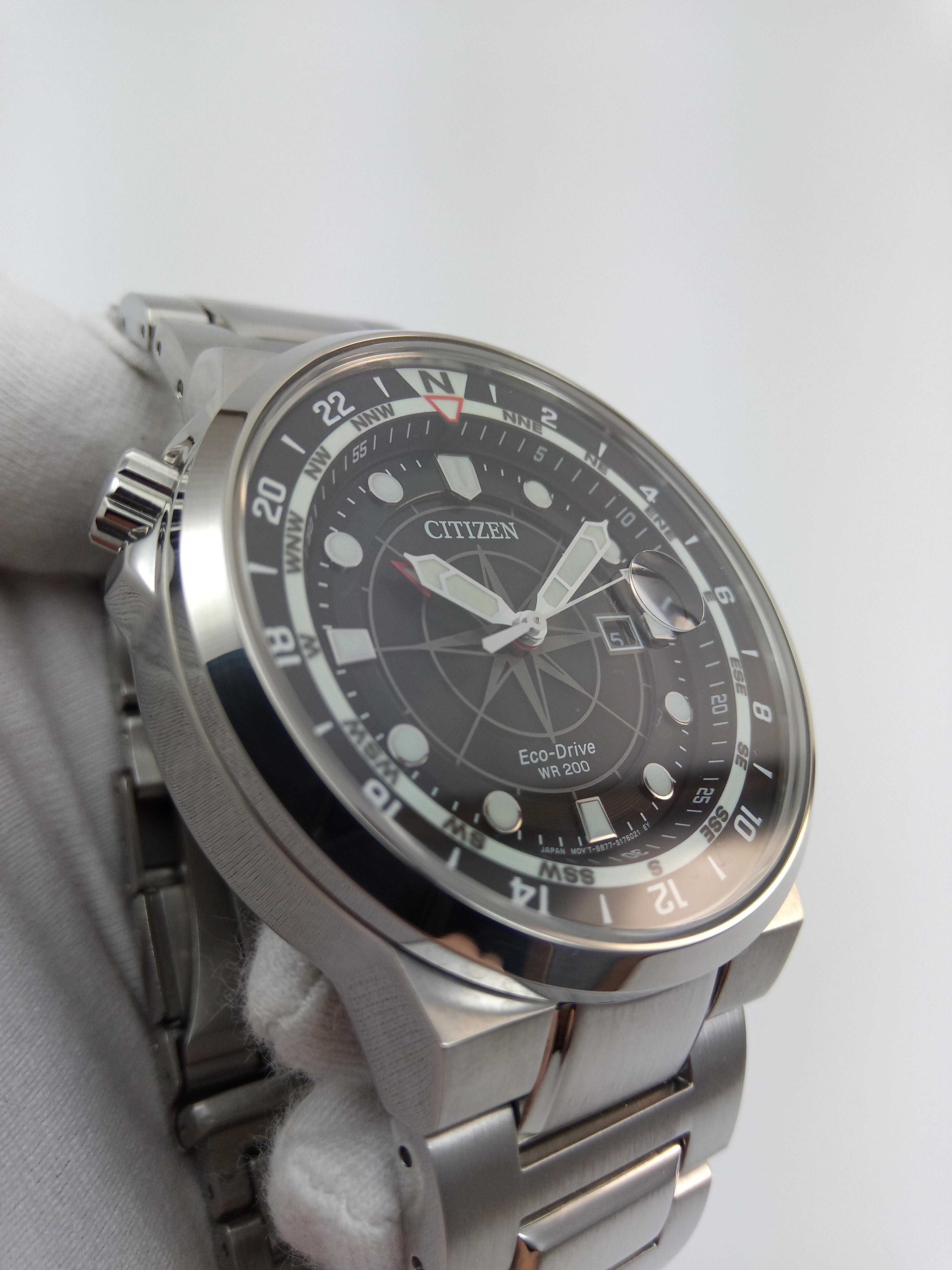 Японские мужские 200м часы Citizen Eco-Drive BJ7140-53E сапфир, GMT