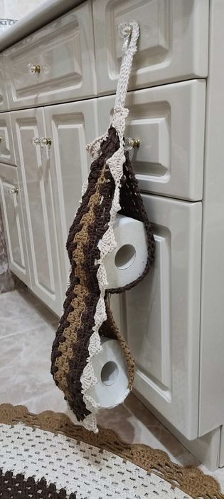 Conjunto de casa de banho em crochê feito à mão